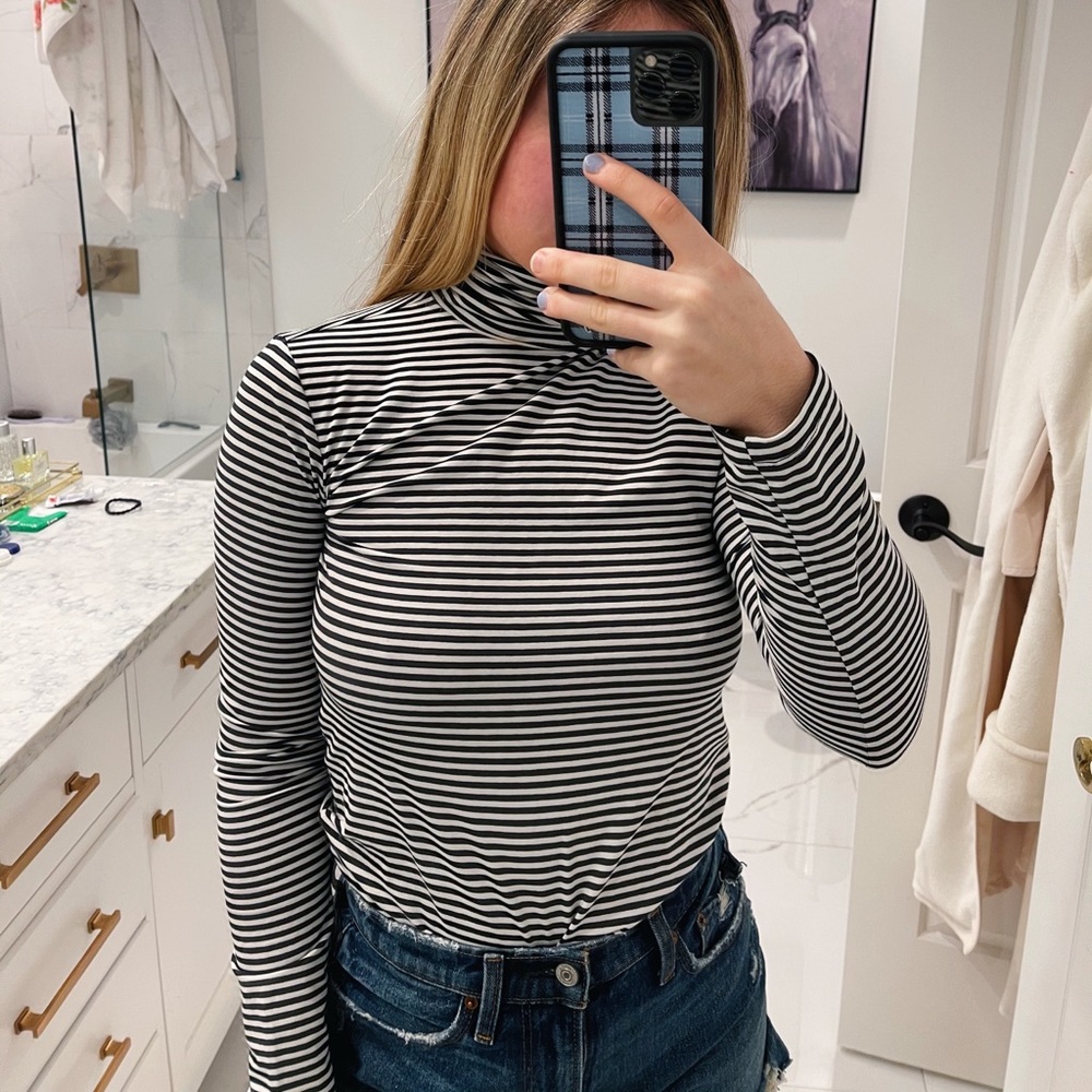 Striped turtleneck